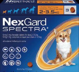 ネクスガードスペクトラ 超小型犬用 (2-3,5 Kg)  3錠
