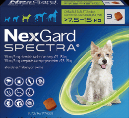 ネクスガードスペクトラ 中型犬用   (7.5-15 Kg) 3錠